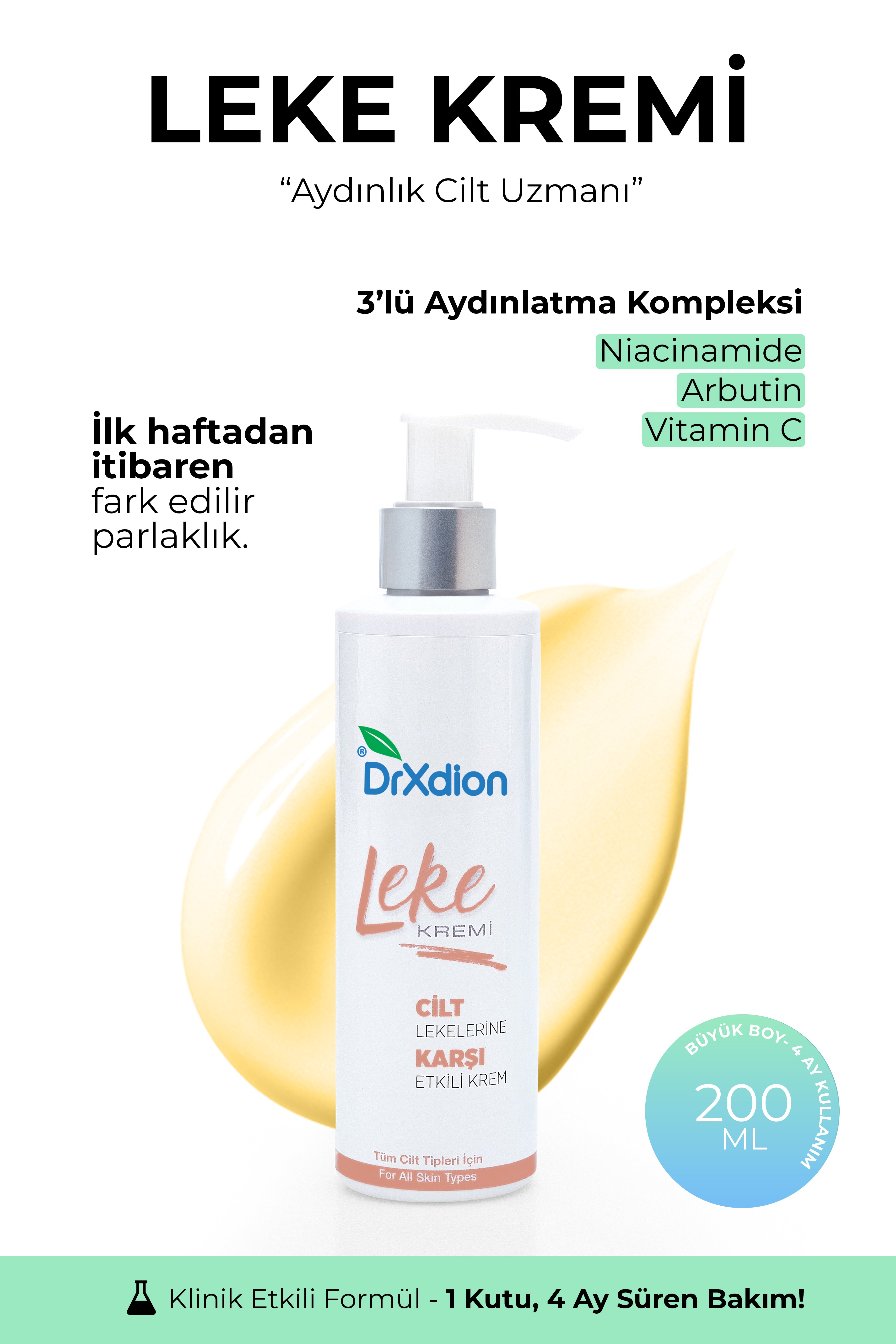 DrXdion Leke Karşıtı Aydınlatıcı Krem Niacinamide, Arbutin Vitamin C,