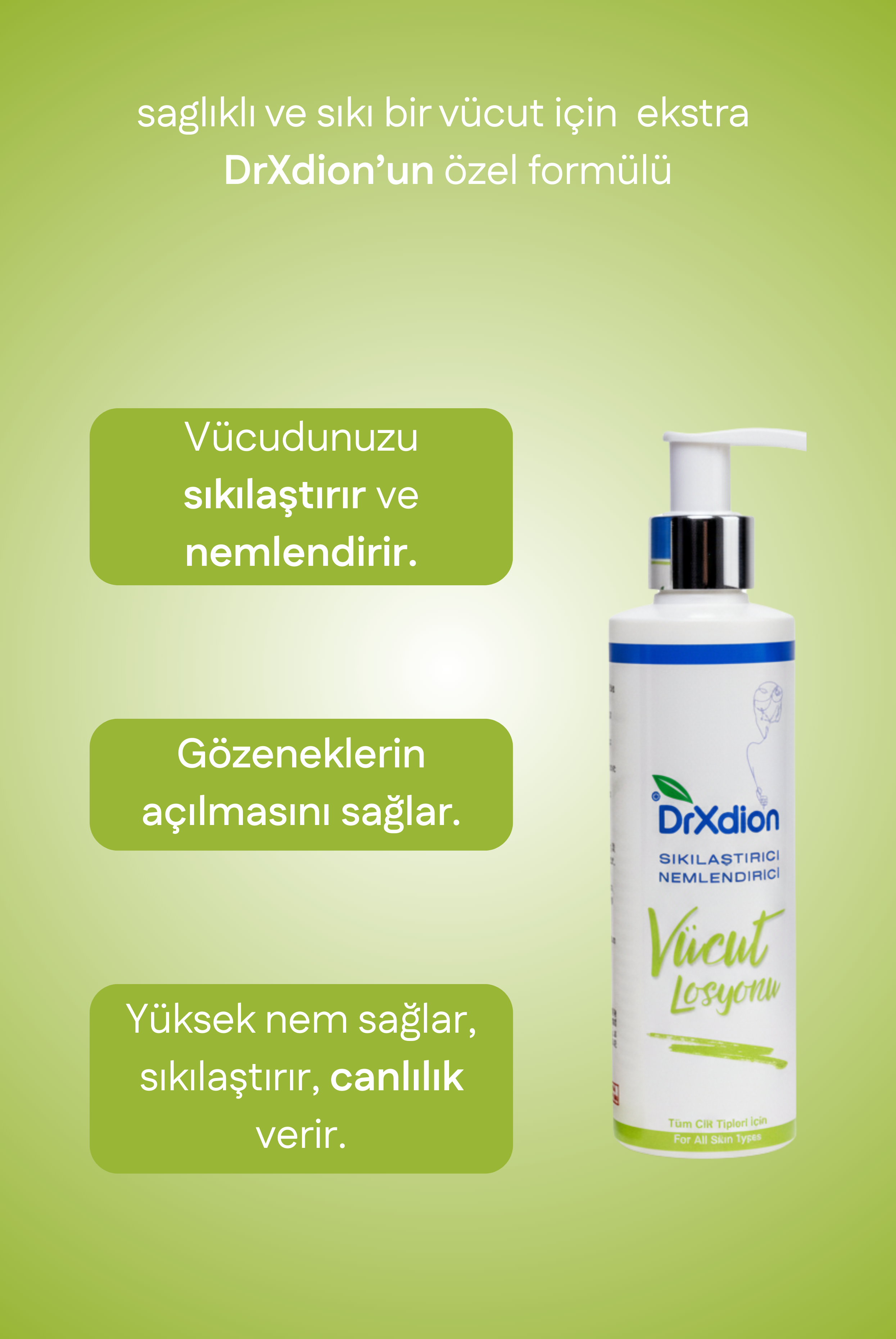 DrXdion Sıkılaştırıcı Peptid Teknolojisine Sahip Vücut Losyonu (200 ml)
