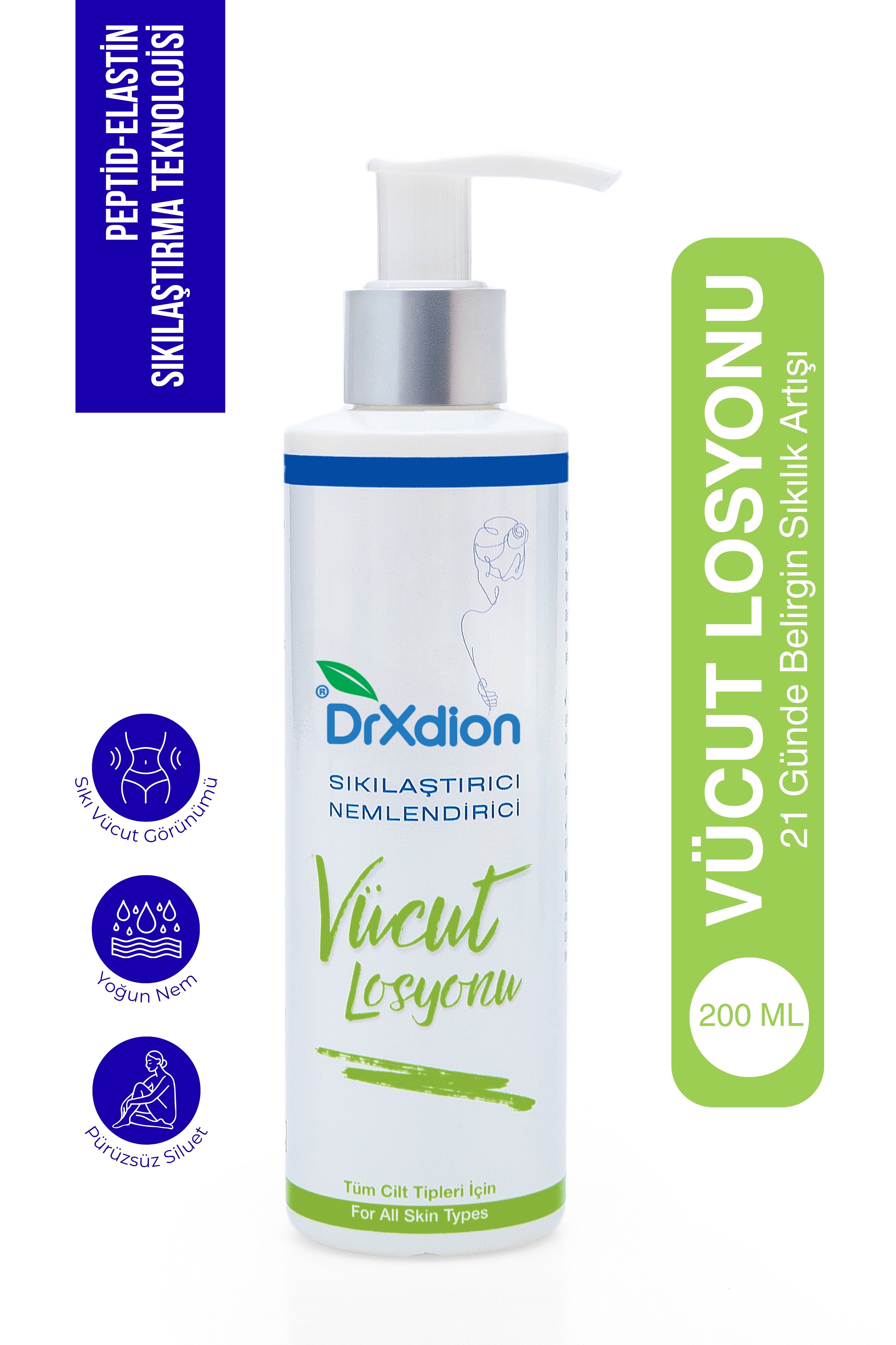 DrXdion Sıkılaştırıcı Peptid Teknolojisine Sahip Vücut Losyonu (200 ml)