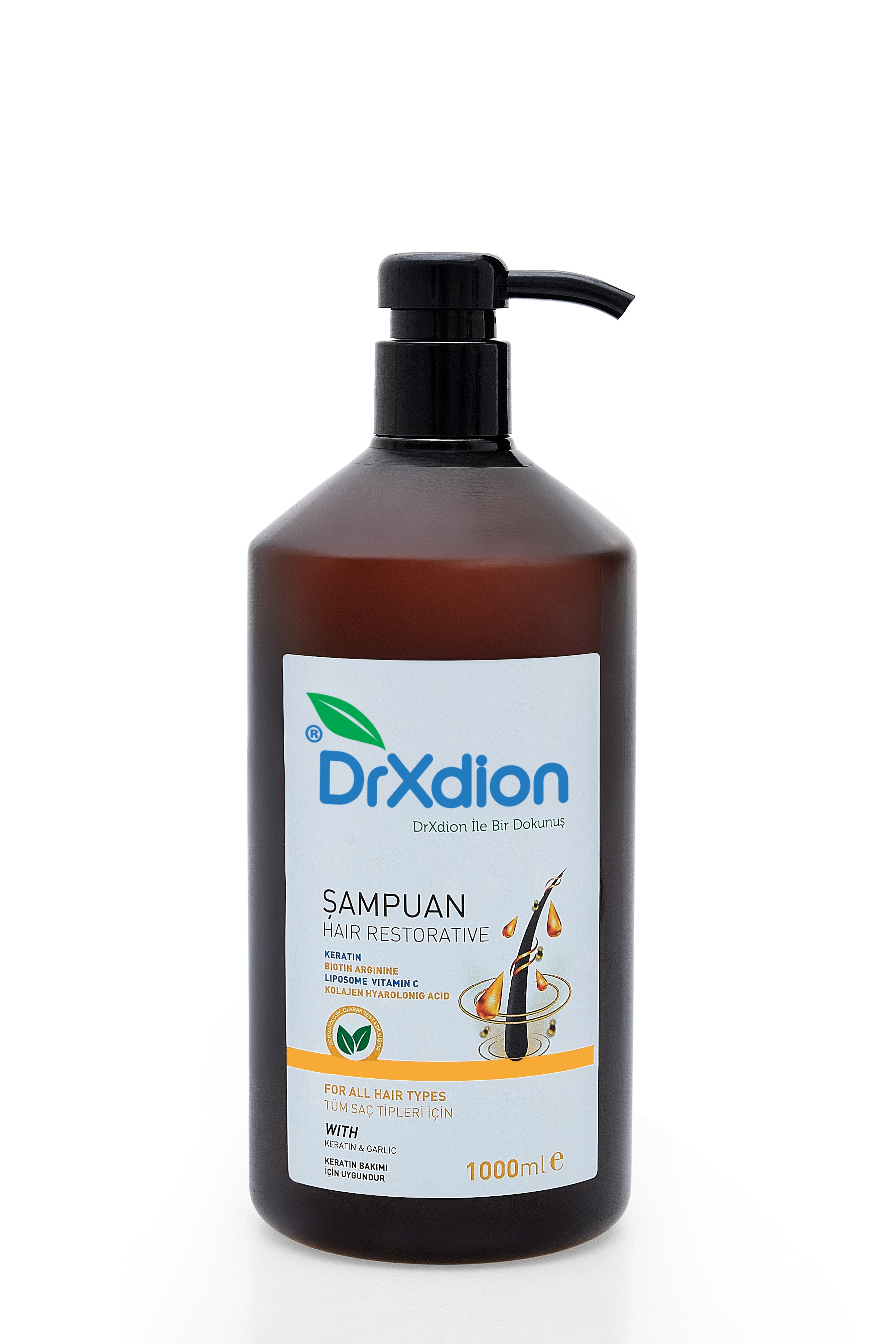 DrXdion Yüksek Dökülme Karşıtı Biyotin, Keratin, Arginine, Kolajen, Hyaloronoig Acid İçeren Şampuan (1000 ml)