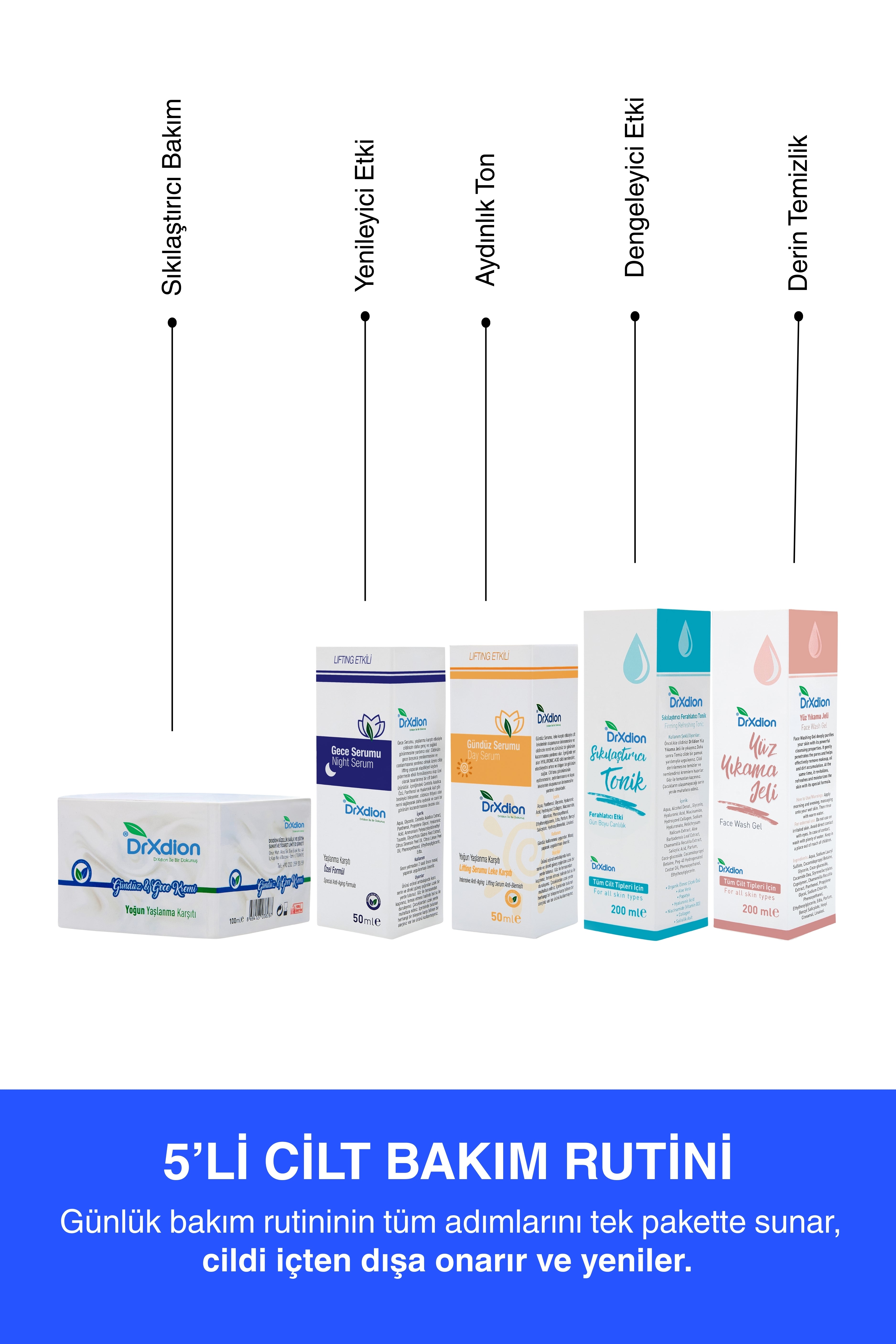 DrXdion 5'li Cilt Bakım Rutini