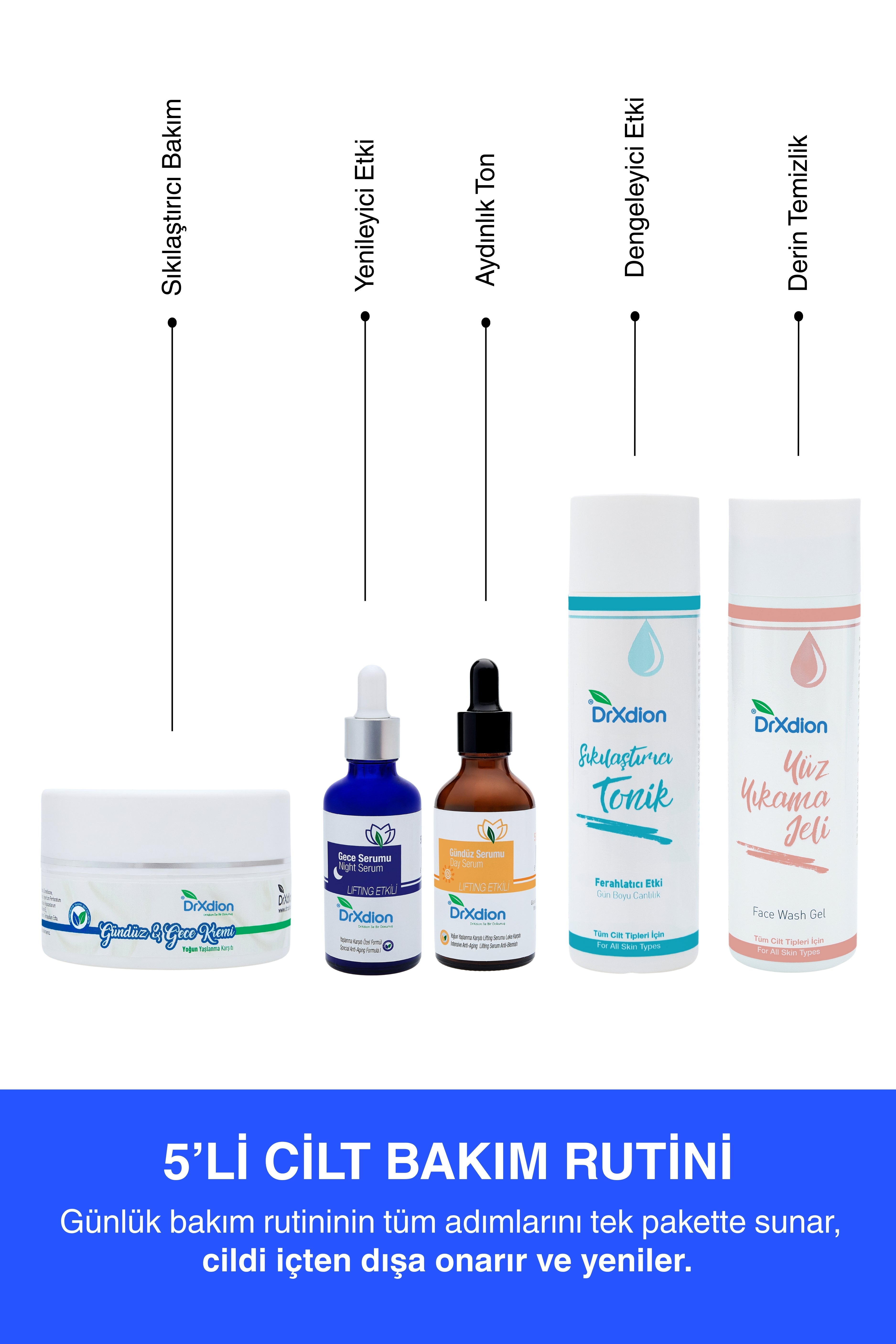DrXdion 5'li Cilt Bakım Rutini