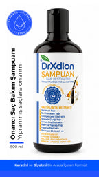 DrXdion Hair Restorative Şampuan – 8 Bitkisel Aktif + Keratin, Biotin & Arginine – SLS İçermez – Tüm Saç Tipleri – 500 ml