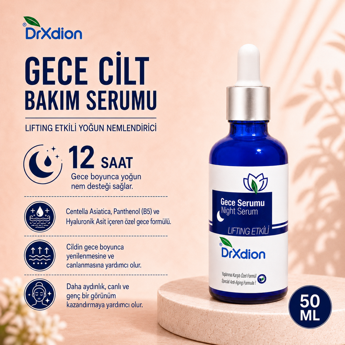 DrXdion Gündüzden Geceye Sıkı ve Pürüzsüz Cilt Görünümünü Destekleyen Bakım Seti