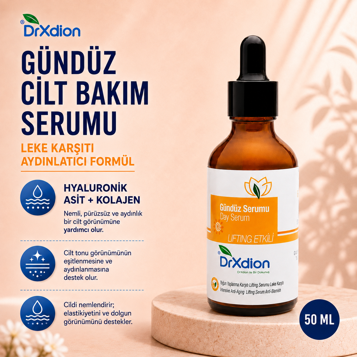 DrXdion Gündüzden Geceye Sıkı ve Pürüzsüz Cilt Görünümünü Destekleyen Bakım Seti