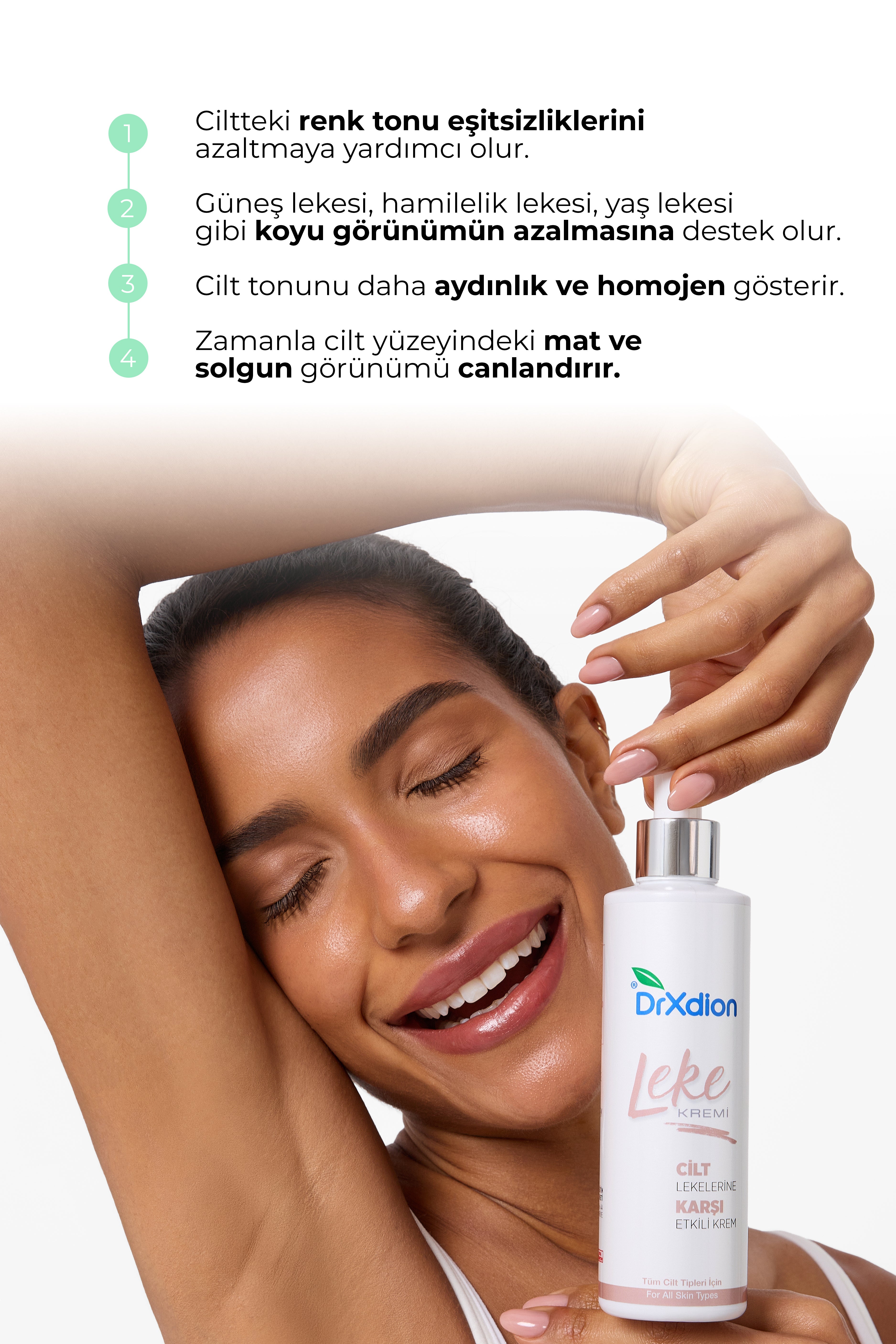 DrXdion Leke Karşıtı Aydınlatıcı Krem Niacinamide, Arbutin Vitamin C, Kojic Asit, Ferulic Asit (200 ml)