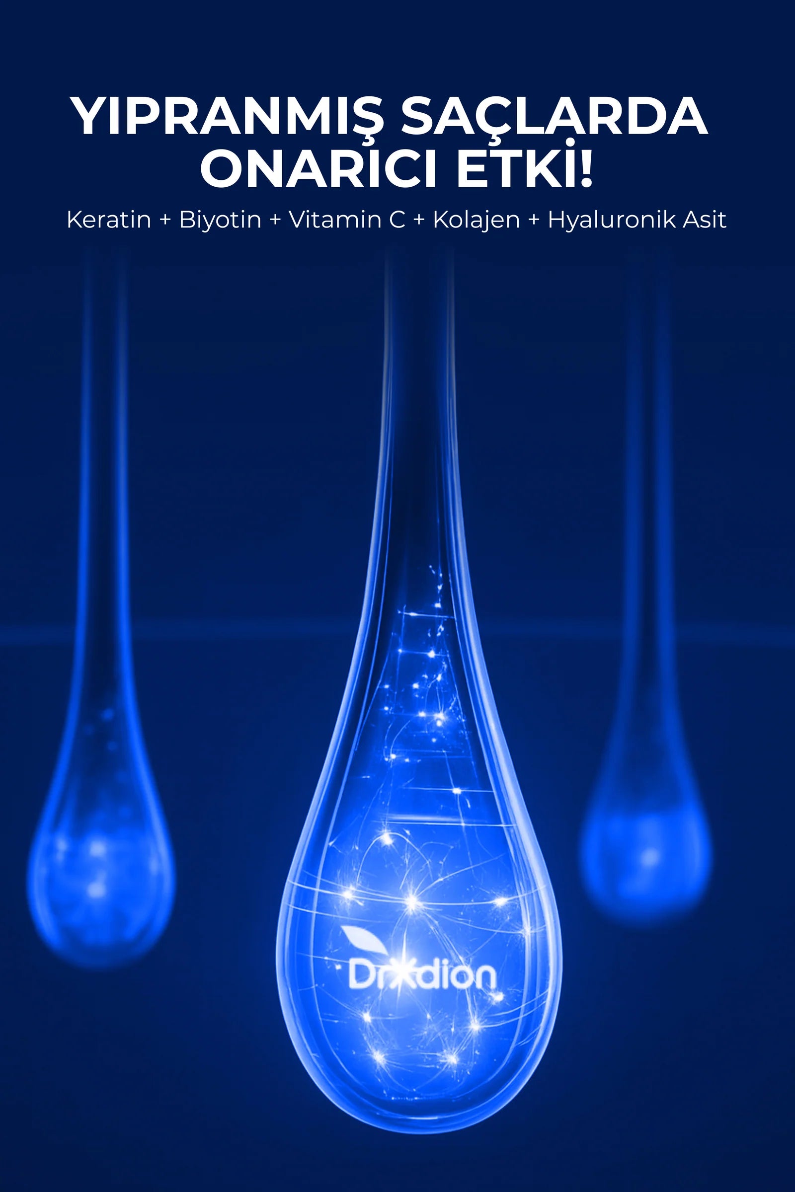 DrXdion Hair Restorative Şampuan – 8 Bitkisel Aktif + Keratin, Biotin & Arginine – SLS İçermez – Tüm Saç Tipleri – 500 ml